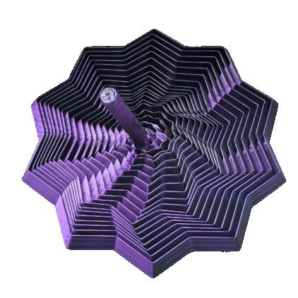 Jucarii interactive - Jucarie Decompresie, Flippy, Model Stea 3D, DuoChrome, Maner Spirala, Turn Magic Geometric, Multiple Forme, Anti-stress, 17 cm, Negru/Violet