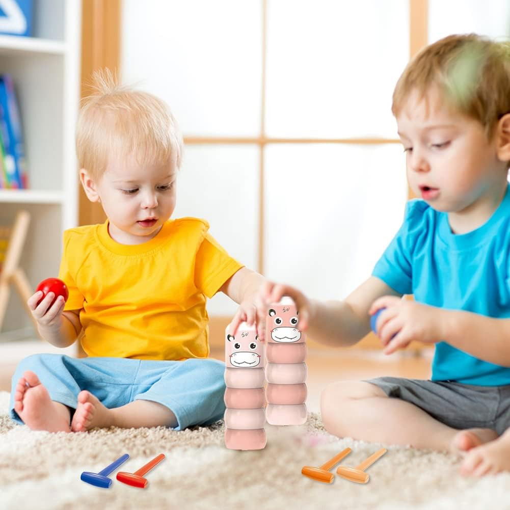 Jucarie Pentru Copii, Flippy, Hipopotam Indestructibil, 6 Piese Demontabile, +3 Ani, Roz [9]