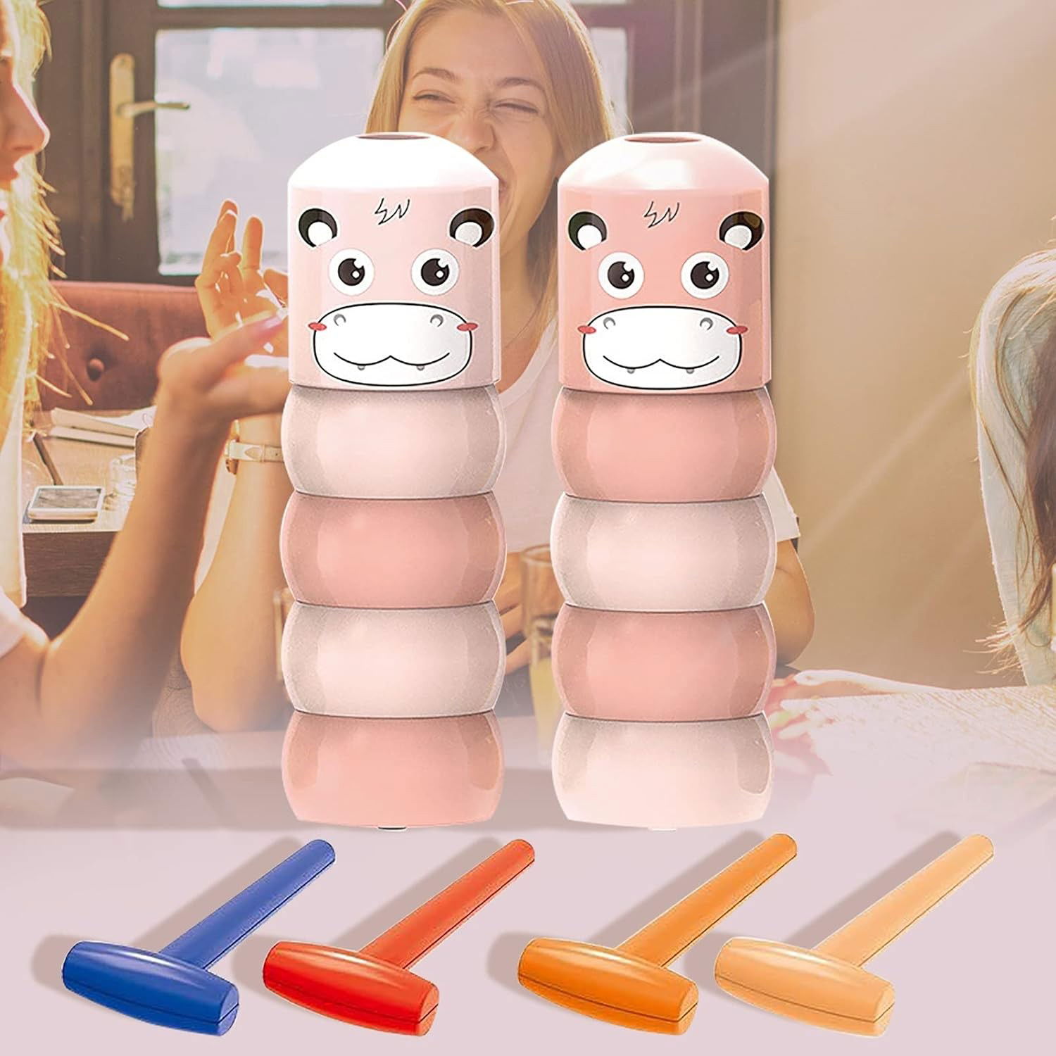 Jucarie Pentru Copii, Flippy, Hipopotam Indestructibil, 6 Piese Demontabile, +3 Ani, Roz [8]