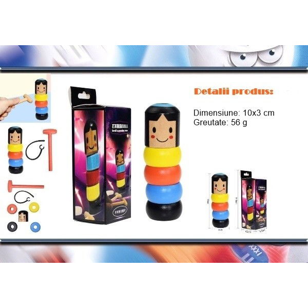 Jucarie din lemn pentru copii, soldatel indestructibil multicolor [5]