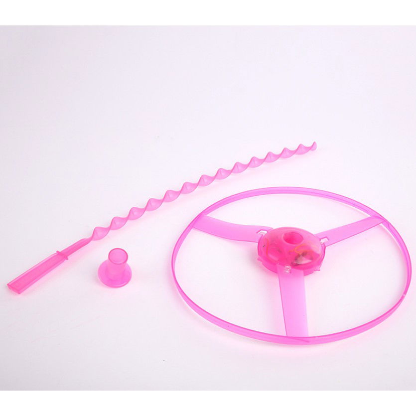 Jucarie Disc Zburator, Distractiv pentru Copii, Flippy, Aruncator Manual din Plastic, cu Lumini, Roz [4]