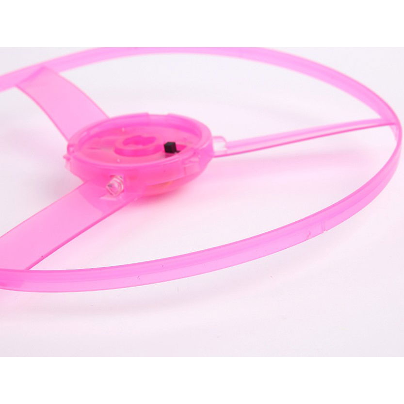 Jucarie Disc Zburator, Distractiv pentru Copii, Flippy, Aruncator Manual din Plastic, cu Lumini, Roz [6]