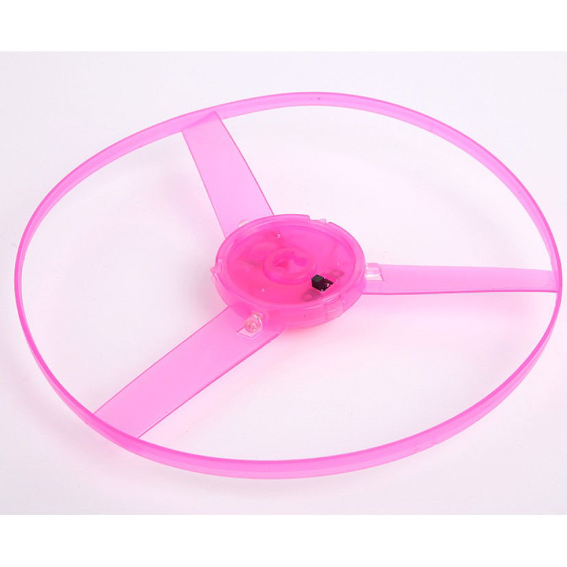 Jucarie Disc Zburator, Distractiv pentru Copii, Flippy, Aruncator Manual din Plastic, cu Lumini, Roz [10]