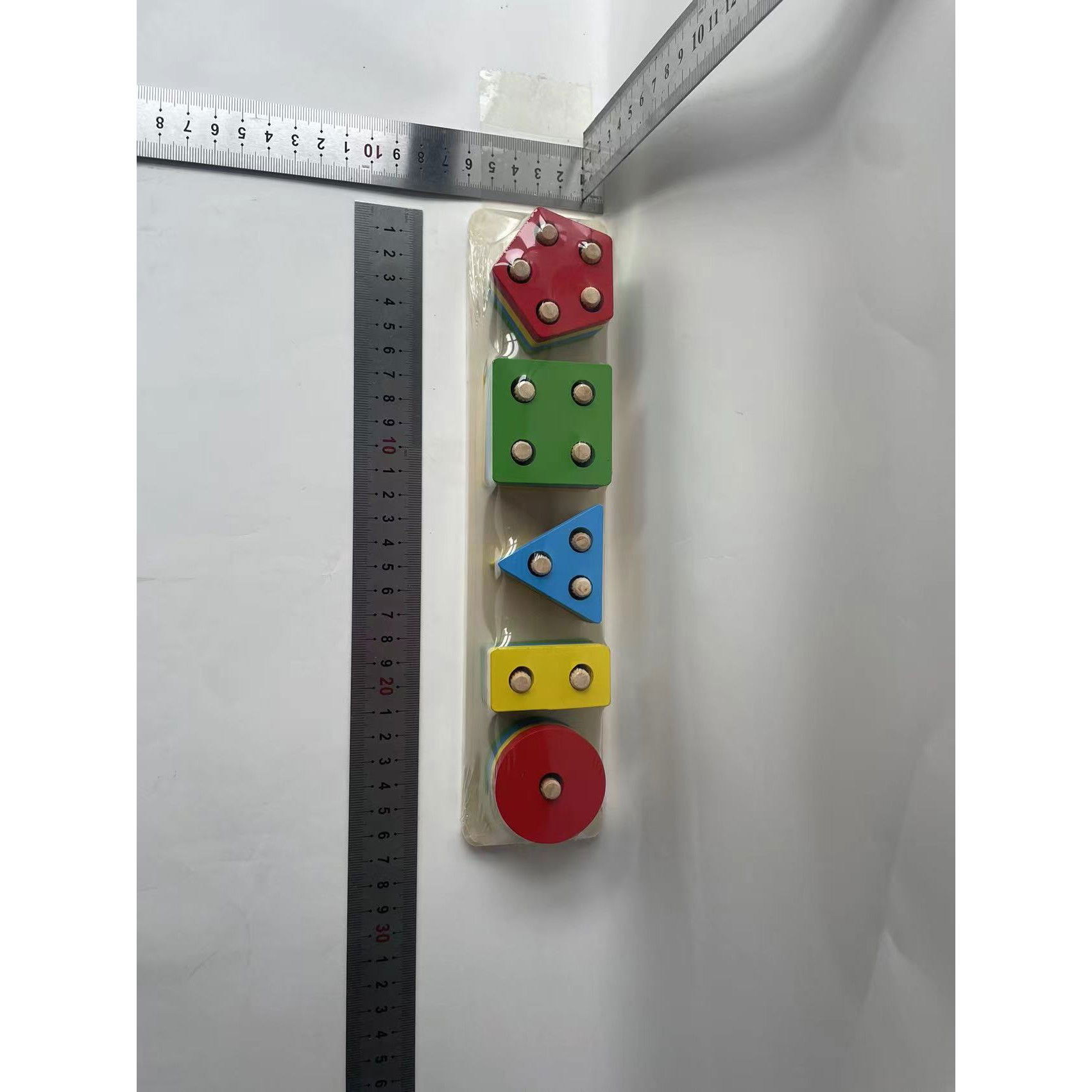 Jucarie Educativa Flippy, Tip Montessori, din Lemn, + 36 Luni, Forme Geometrice, 20 Piese, 6 x 26.5 cm, Multicolor [13]