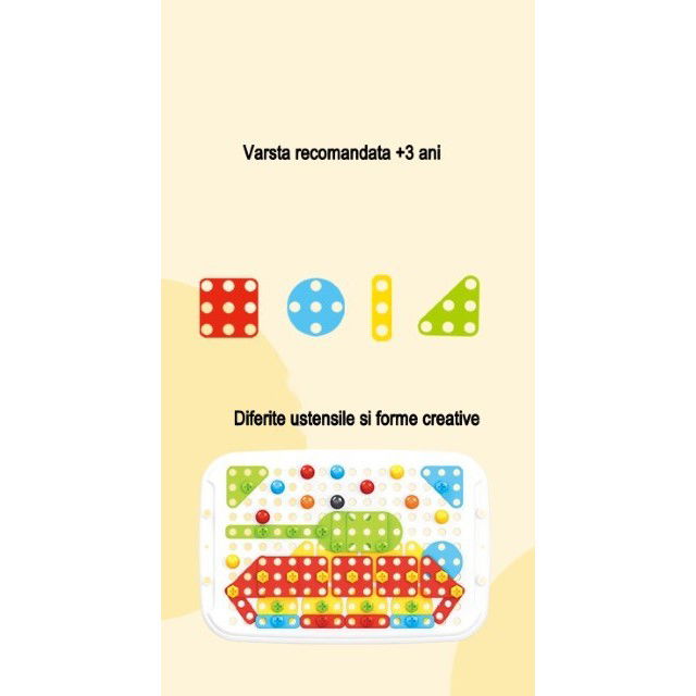 Jucarie educativa pentru copii, Flippy, Set 258 piese, 6 in 1, Valiza cu bormasina, Multicolor [5]