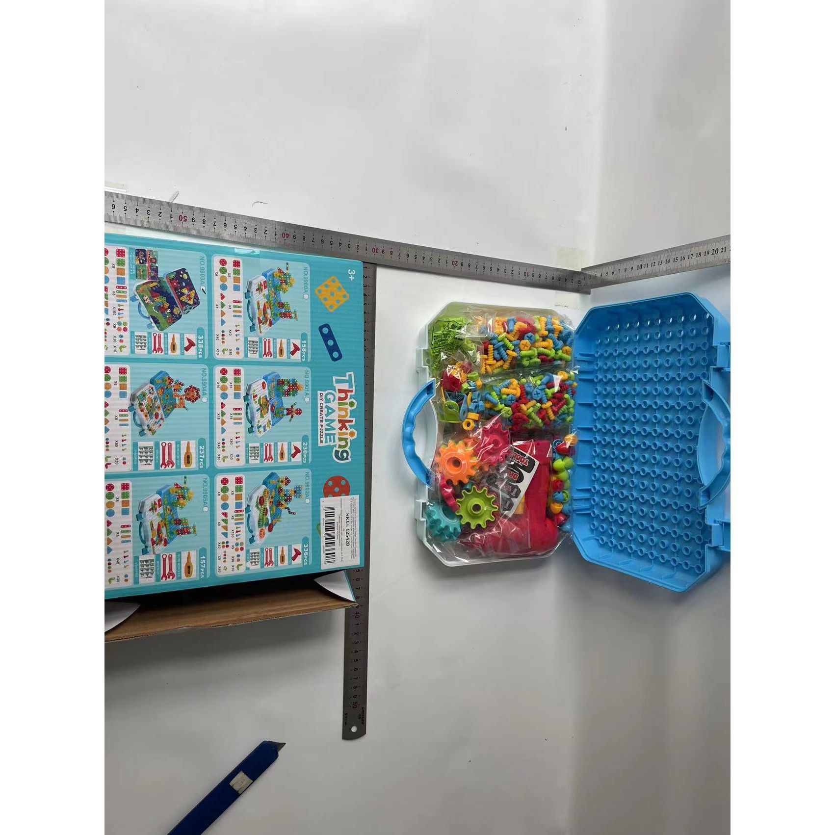 Jucarie Educativa Si Interactiva, Flippy, Set De Constructie Puzzle Din ABS Cu Bormasina Pentru Dezvoltatea Creativitatii Si A Indemanarii 2D si 3D, Valiza, +3, 31x7x25 cm, 338 Piese [10]