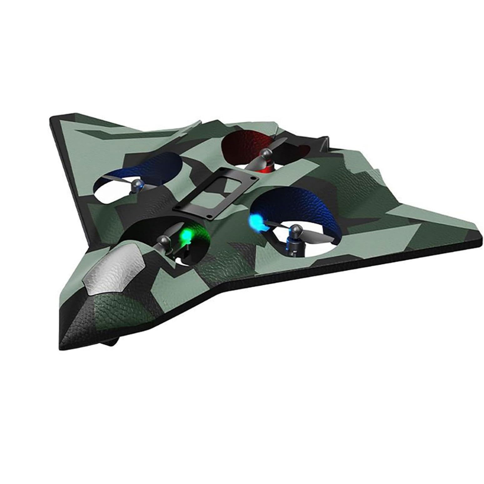 Jucarii interactive - Jucarie Interactiva, Flippy, Aeronava de Lupta, din EVA, cu Telecomanda, Incarcare USB, +14 Ani, 24 x 25.5 x 4.2 cm, Model Army, Verde