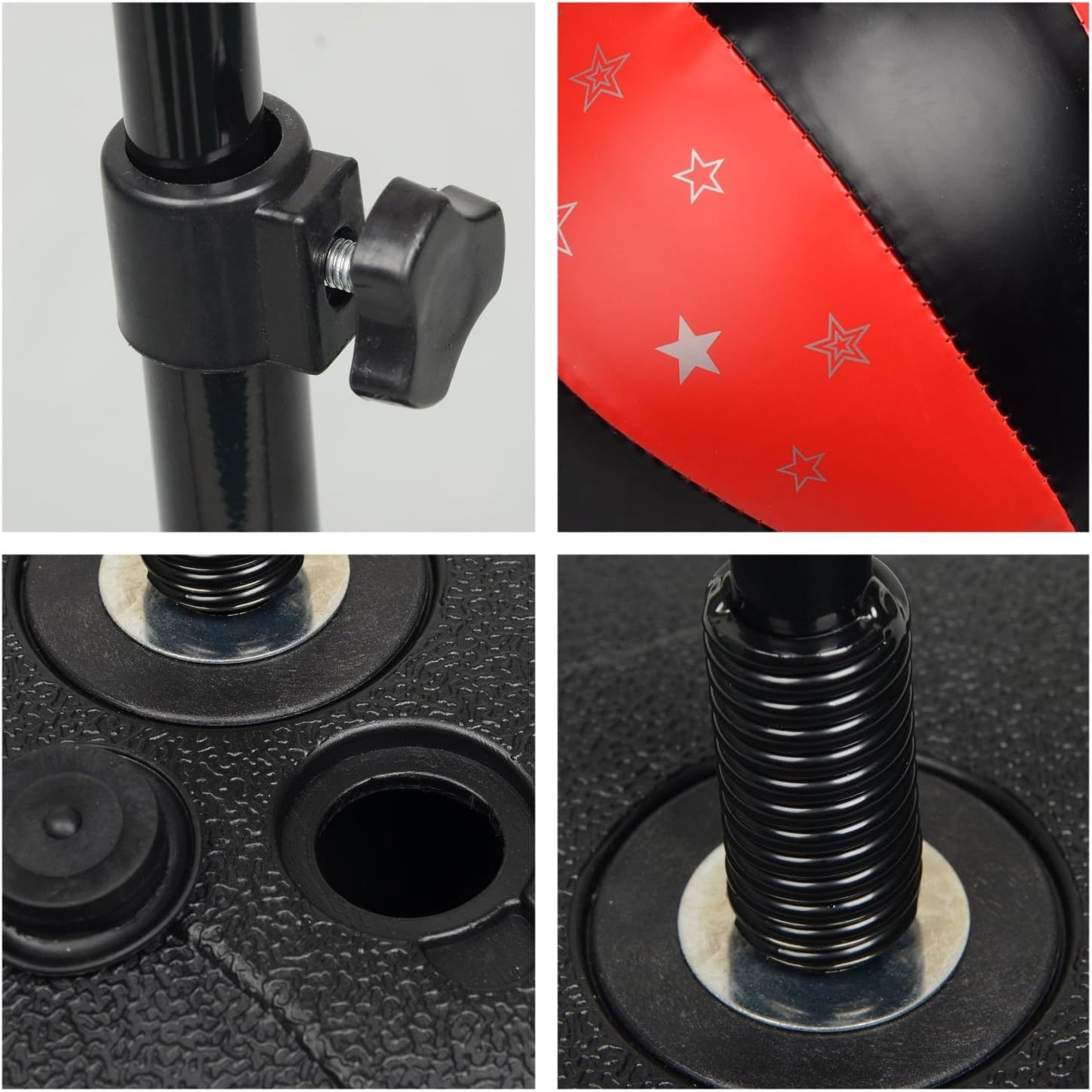 Jucarii interactive - Jucarie Interactiva, Flippy, Model Sfera de Box cu Suport, Manusi Incluse, Inaltime Reglabila, +3 Ani, 120 x 20 x 23.5 cm, Rosu/ Negru