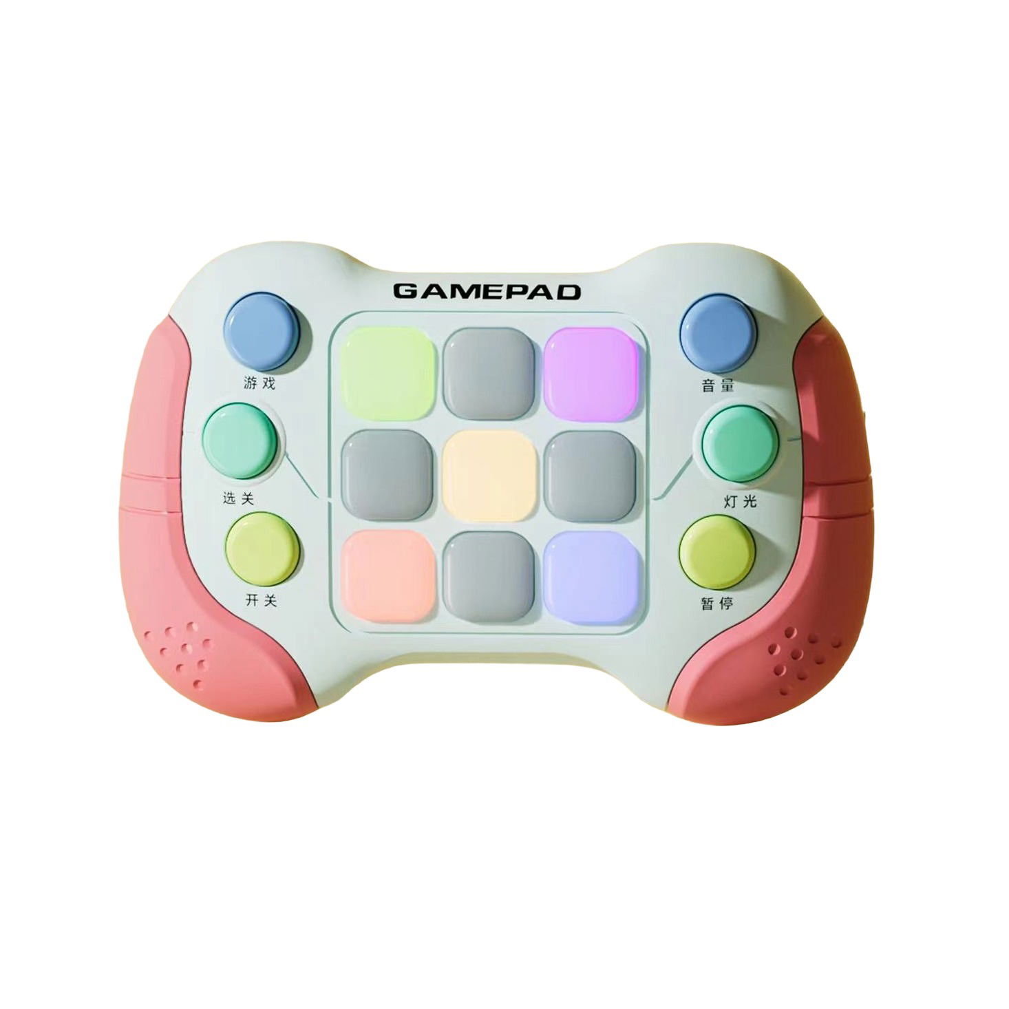 25 - 50 LEI - Jucarie Interactiva Flippy, Tip Consola Pop It, 6 butoane functionale, 5 Moduri de Joc, 600 Niveluri, + 3 ani, Rosu/Gri