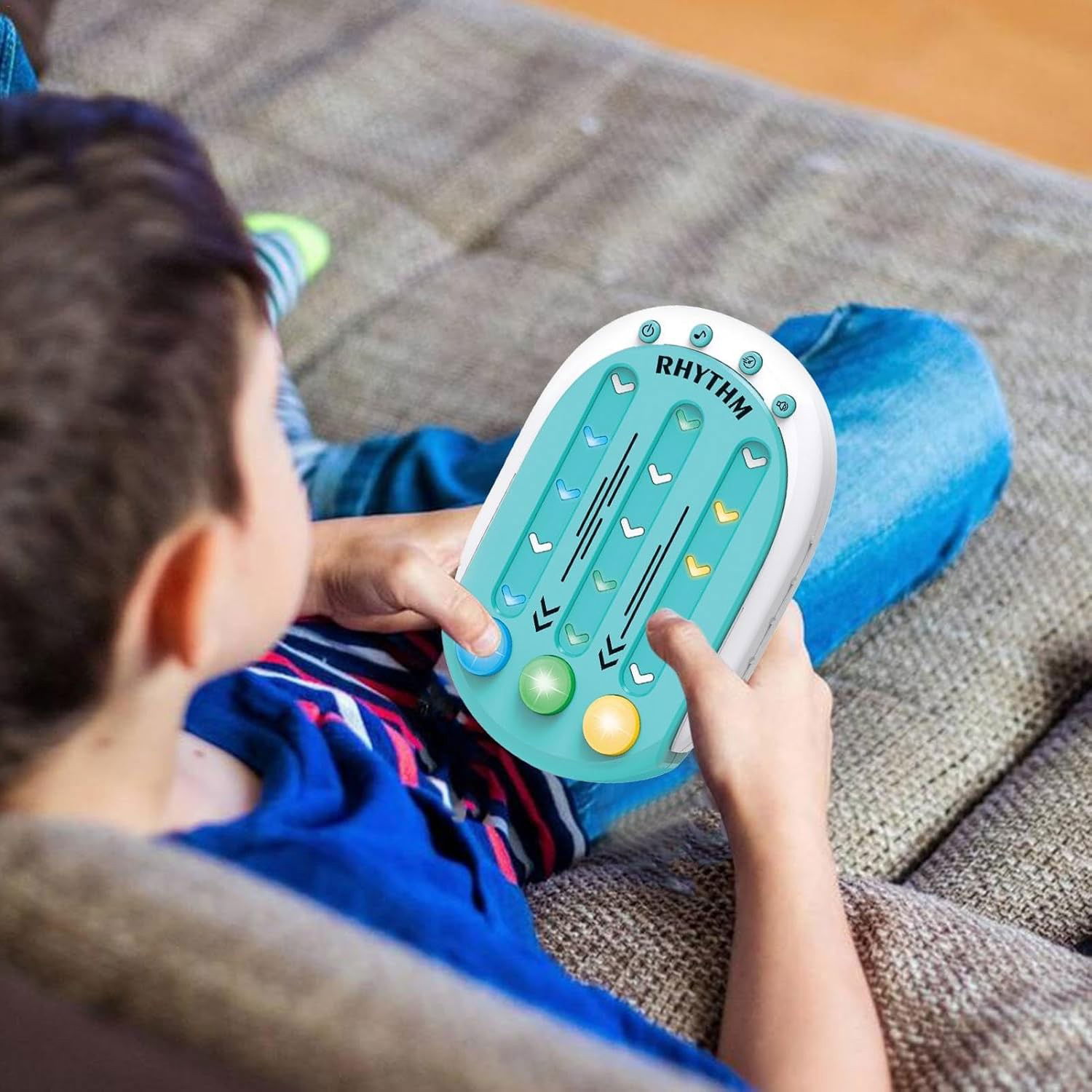 Jucarie Interactiva, Flippy, Tip Jocuri Ritmice, +3 Ani, din ABS, 8 Niveluri de Joc, 9.5 x 2.5 x 13.6 cm, Albastru [3]