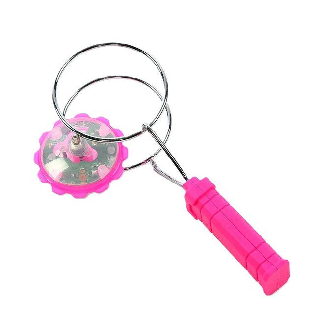 Jucarii interactive - Jucarie Interactiva, Flippy, Titirez Magnetic, cu Led, 19.8 x 5 cm, Roz