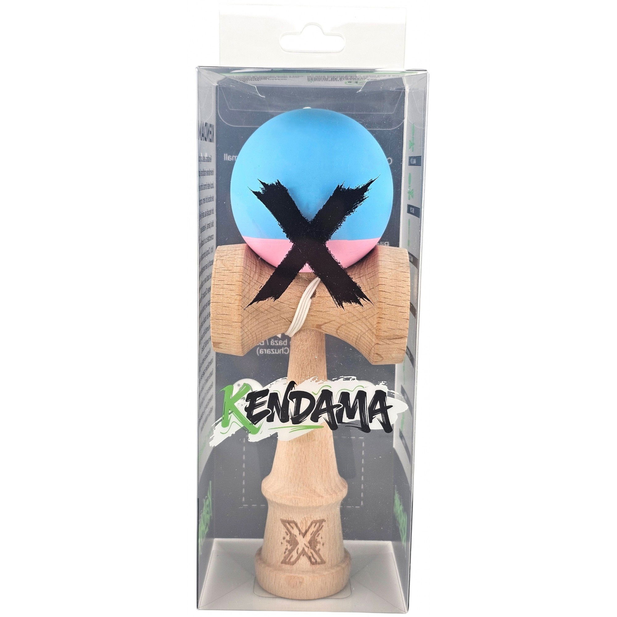 Jucarie Interactiva Kendama Profesionala, Flippy, din Lemn, 18 cm, Joc de Indemanare pentru Copii si Adulti, Bicolor Turcoaz Roz [4]