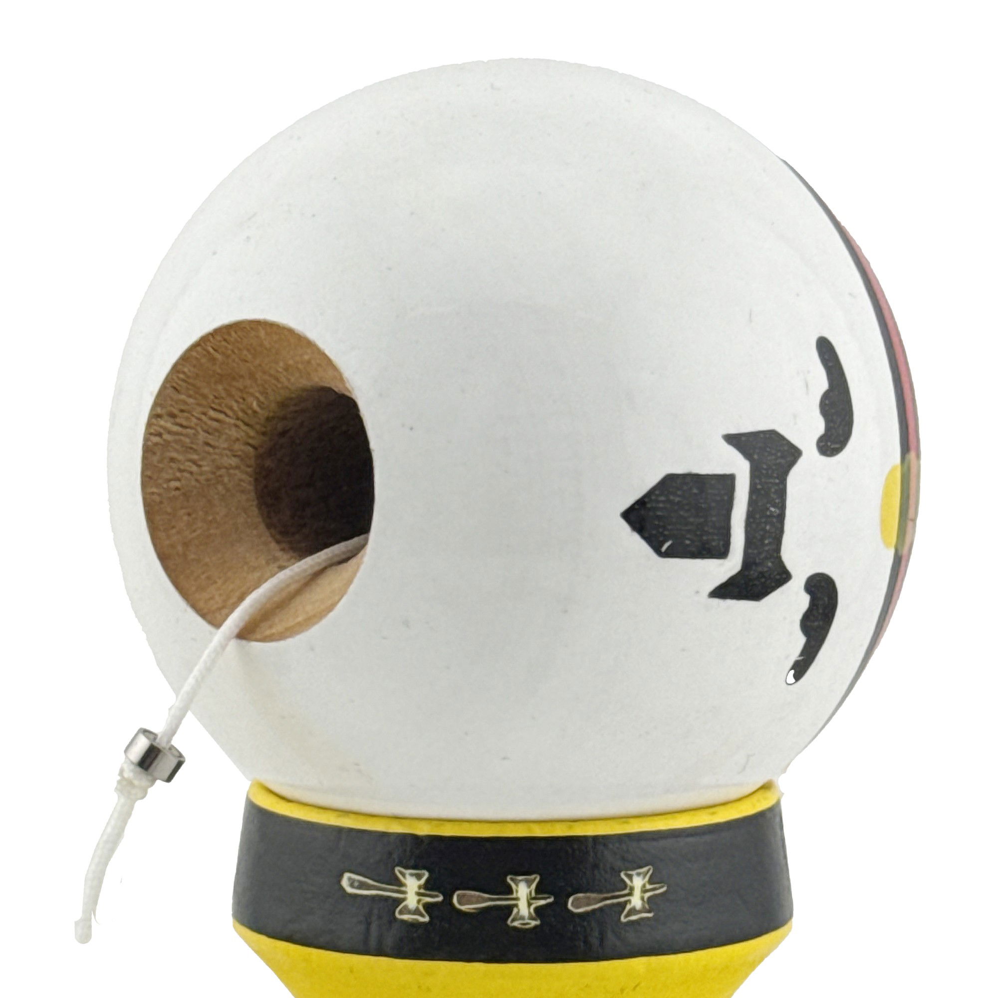 Kendama X Originala, Profesionala, Flippy, Big Cups V2, Model Rege Super Sticky Legendary Cupe Mari, Rulment Metalic cu Ata 55 cm, Maner Galben [4]