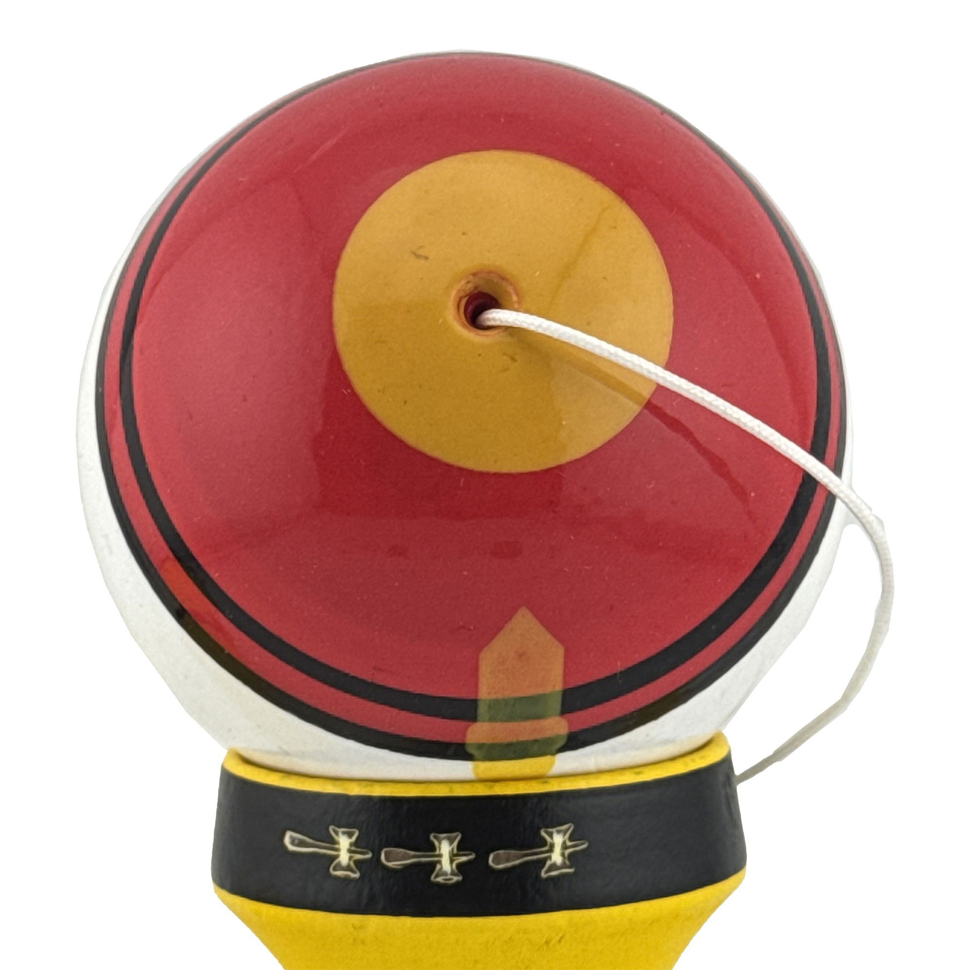 Kendama X Originala, Profesionala, Flippy, Big Cups V2, Model Rege Super Sticky Legendary Cupe Mari, Rulment Metalic cu Ata 55 cm, Maner Galben [7]