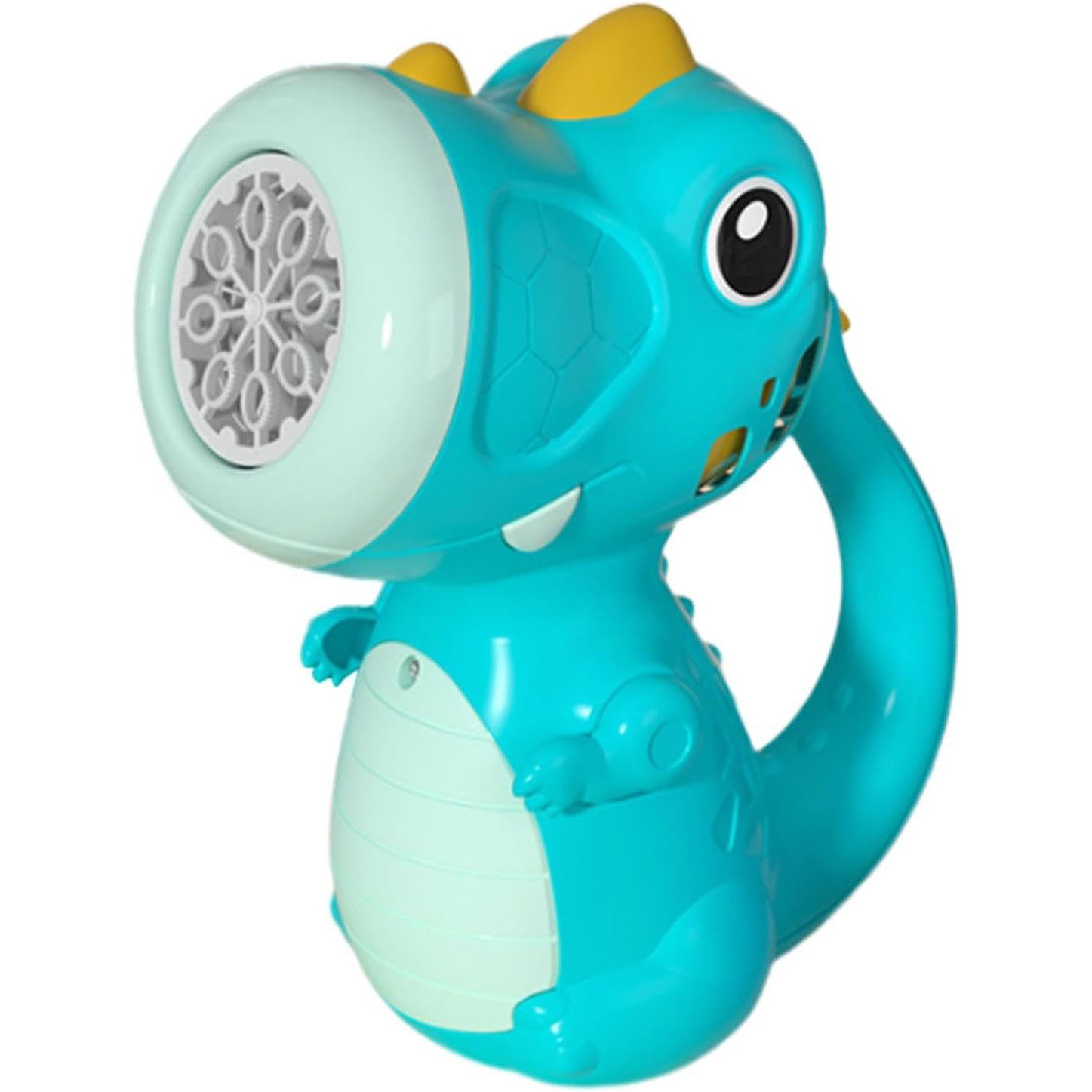 Jucarii - Jucarie Interactiva pentru Baloane de Sapun, Flippy, Sunete si Lumini, Model Dinozaur, cu 8 Orificii, 17.1 x 10.4 x 21.5 cm, Albastru
