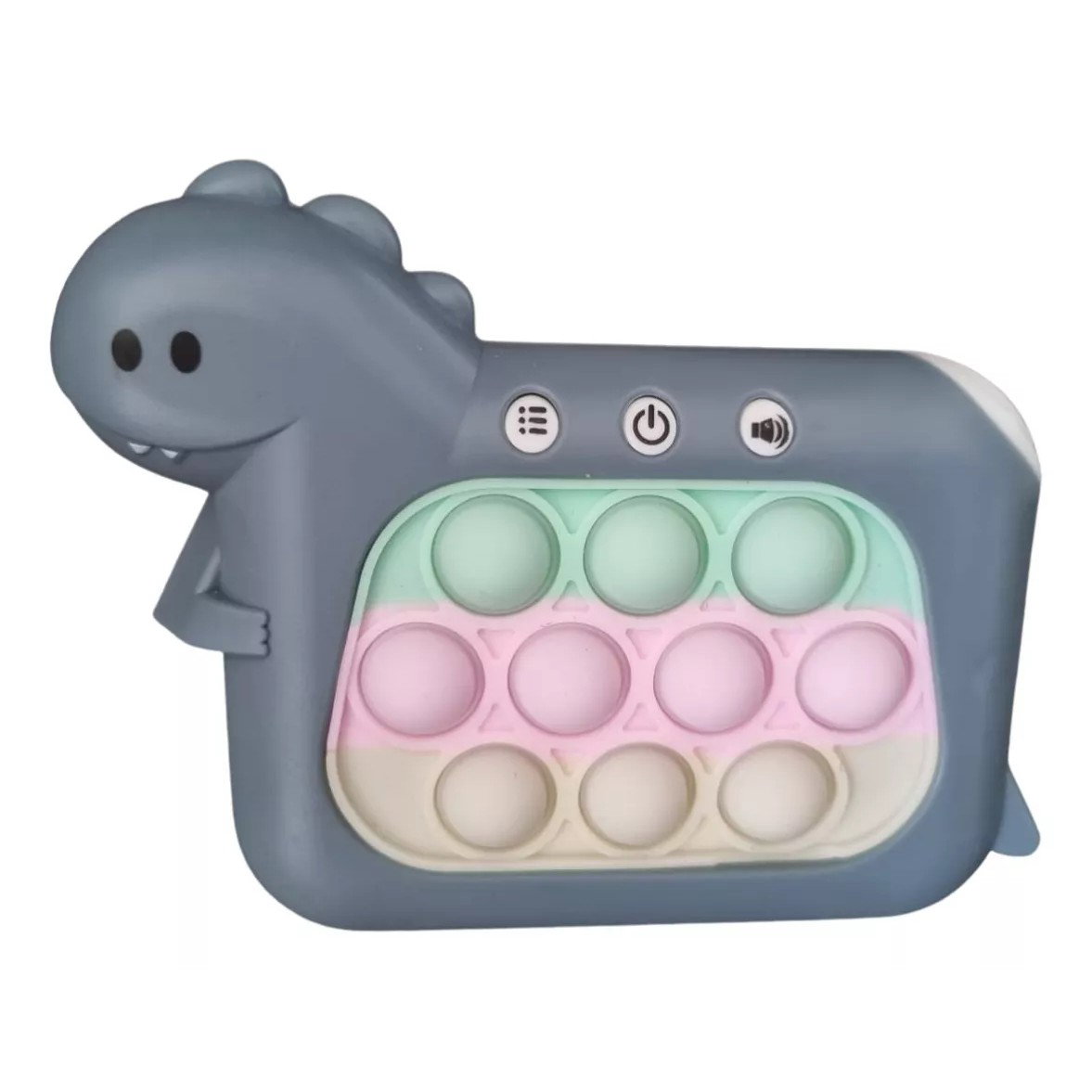 Jucarie Interactiva Pop It Whack A Mole, Flippy, Tip Consola, Anti-Stres, 4 Moduri de Joc, din ABS si Silicon, +3 Ani, Model Dinozaur, Verde Inchis [5]