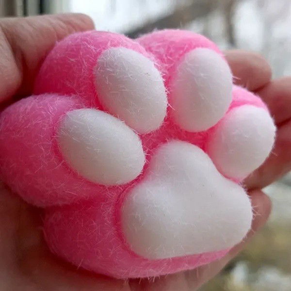 Jucarie Interactiva Squishy, Flippy, Model Cat Paw, Squeeze Pinch Family, Revenire Lenta, din TPR, +3 Ani, 7.5 cm, Textura Puf, Roz [5]