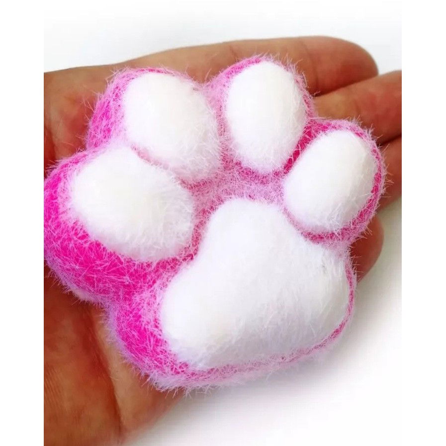 Jucarie Interactiva Squishy, Flippy, Model Cat Paw, Squeeze Pinch Family, Revenire Lenta, din TPR, +3 Ani, 7.5 cm, Textura Puf, Roz [3]