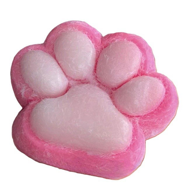 Jucarii Squishy si Gonggi - Jucarie Interactiva Squishy, Flippy, Model Cat Paw, Squeeze Pinch Family, Revenire Lenta, din TPR, +3 Ani, 7.5 cm, Textura Puf, Roz
