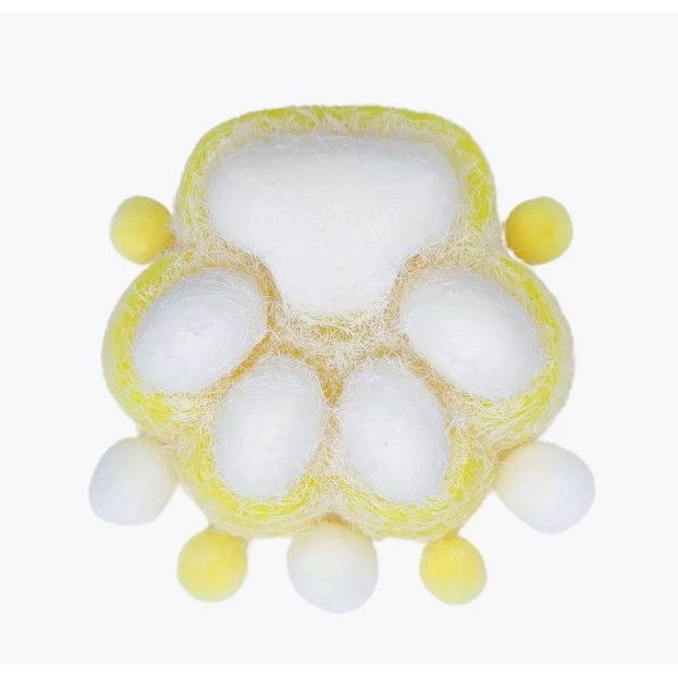 Jucarie Interactiva Squishy, Flippy, Model Cat Paw, Squeeze Pinch Family, Revenire Lenta, din TPR, +3 Ani, 7.5 cm, Textura Puf, Galben [3]