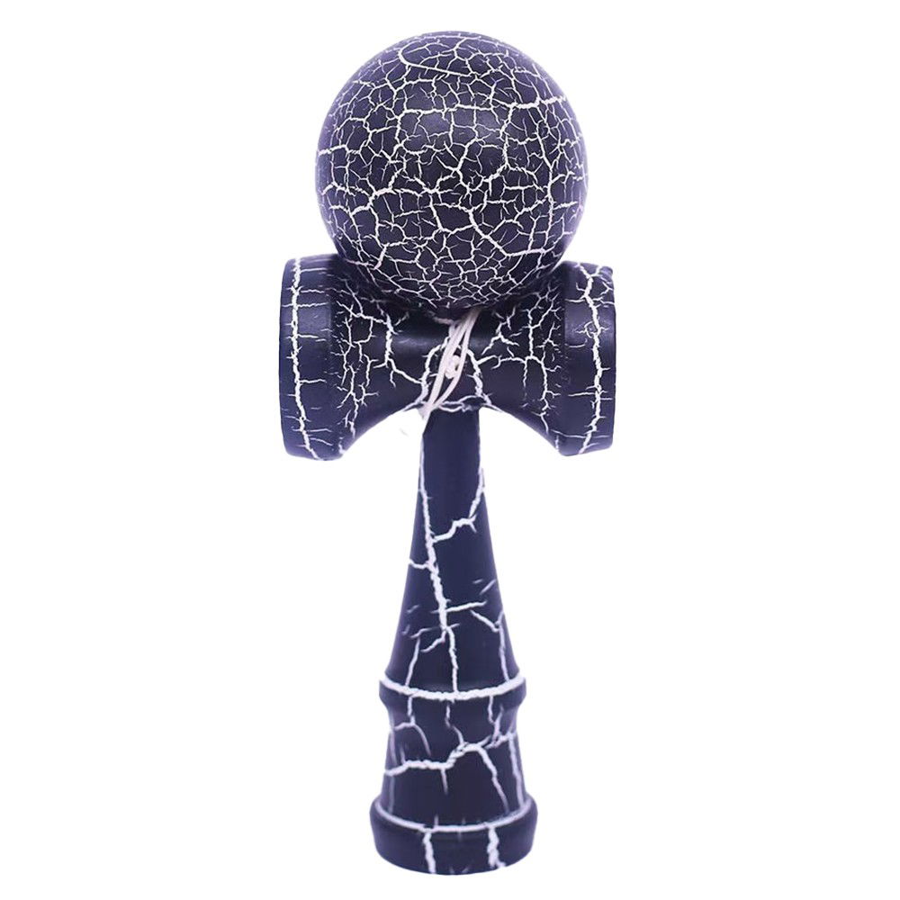 Kendama Cracked - Kendama X Originala, Profesionala, Flippy, Kendama Cracked, din Lemn - 18 cm, Crack Albastru inchis/Gri