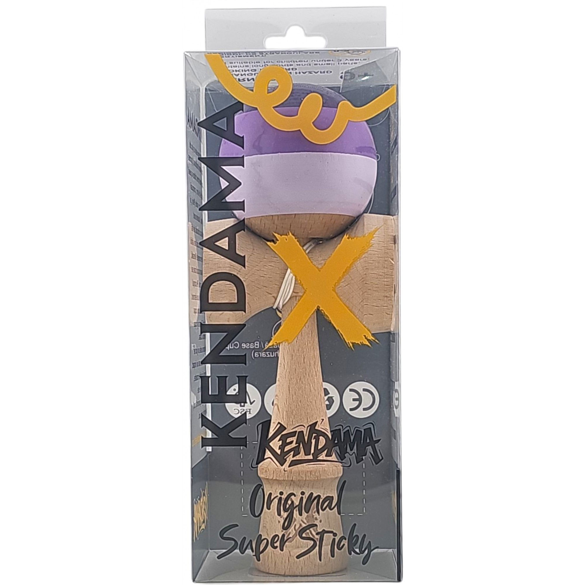 Kendama X Originala, Profesionala, Flippy, Super Sticky din Lemn, 18 cm, Purpuriu/Mov/Lila [5]