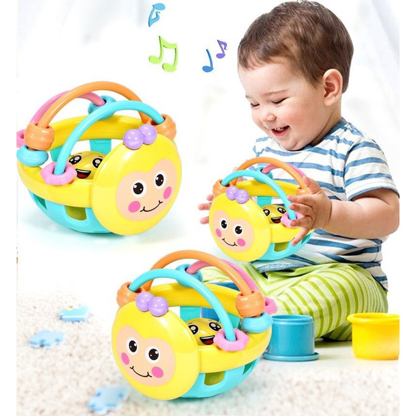 Jucarie Minge pentru Bebelusi, Flippy, pentru Dentitie, Interactiva, 0-12 Luni, Galben-Multicolor [5]