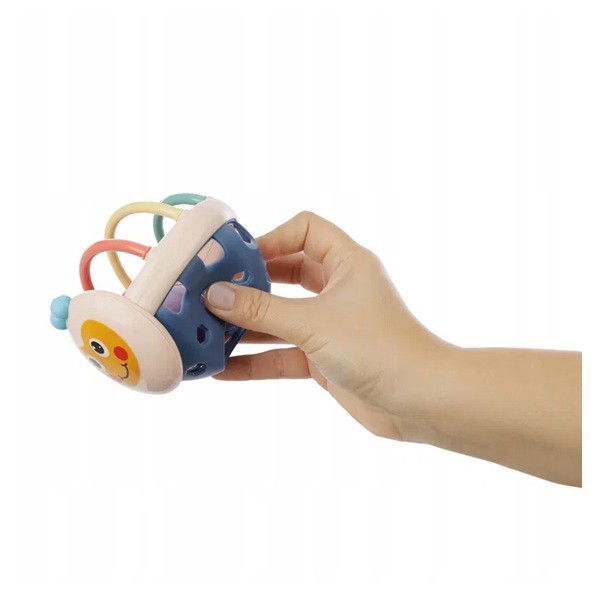 Jucarii interactive - Jucarie Minge pentru Bebelusi, Flippy, pentru Dentitie, Interactiva, 0-12 Luni, Roz-Multicolor