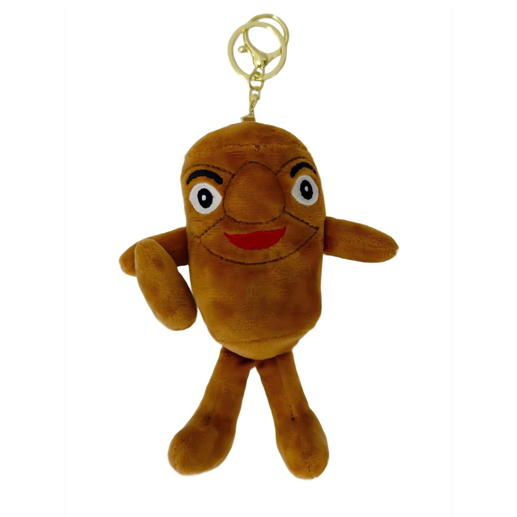 Jucarii de Plus Brainrot - Jucarie Moale de Plus de Tip Breloc, Flippy, Model Italian Brainrot Omul de Lemn Tung Tung Tung Sahur, 16 x 12 cm, Maro