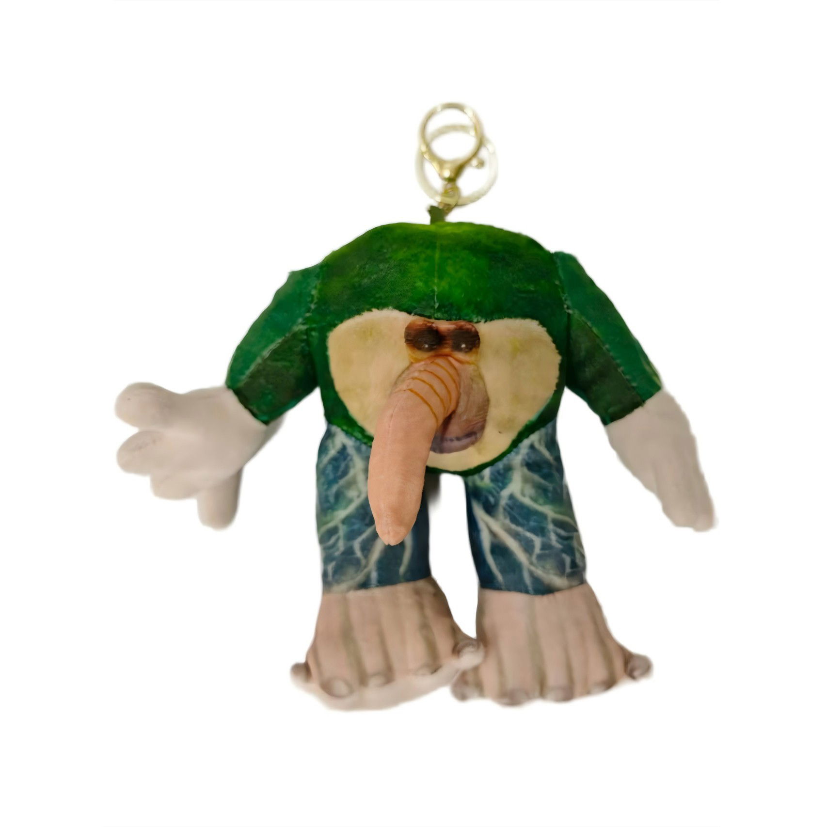 Jucarii de Plus Brainrot - Jucarie Moale de Plus de Tip Breloc, Flippy, Model Italian Brainrot Omul Copac Brr Brr Patapim, 20 x 17 cm, Verde inchis