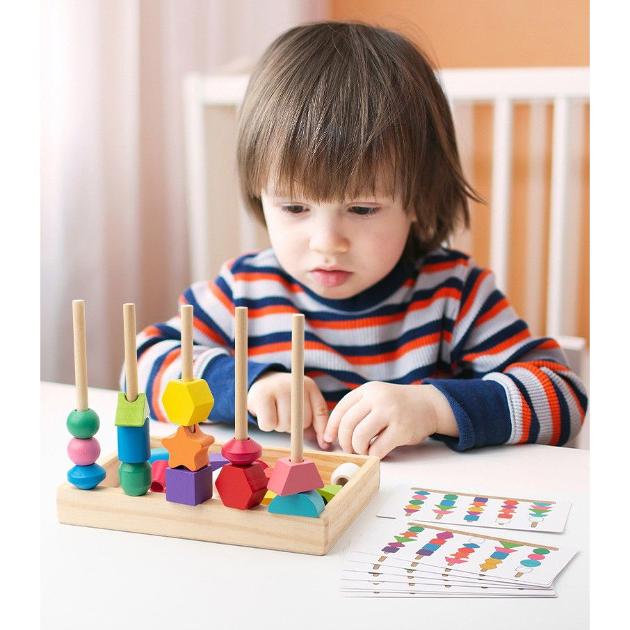 Jucarie Montessori de Sortat, Flippy, din Lemn, Forme Geometrice,+3 Ani, 25 de Piese, 21.5 x 16 x 3 cm, Multicolor [7]