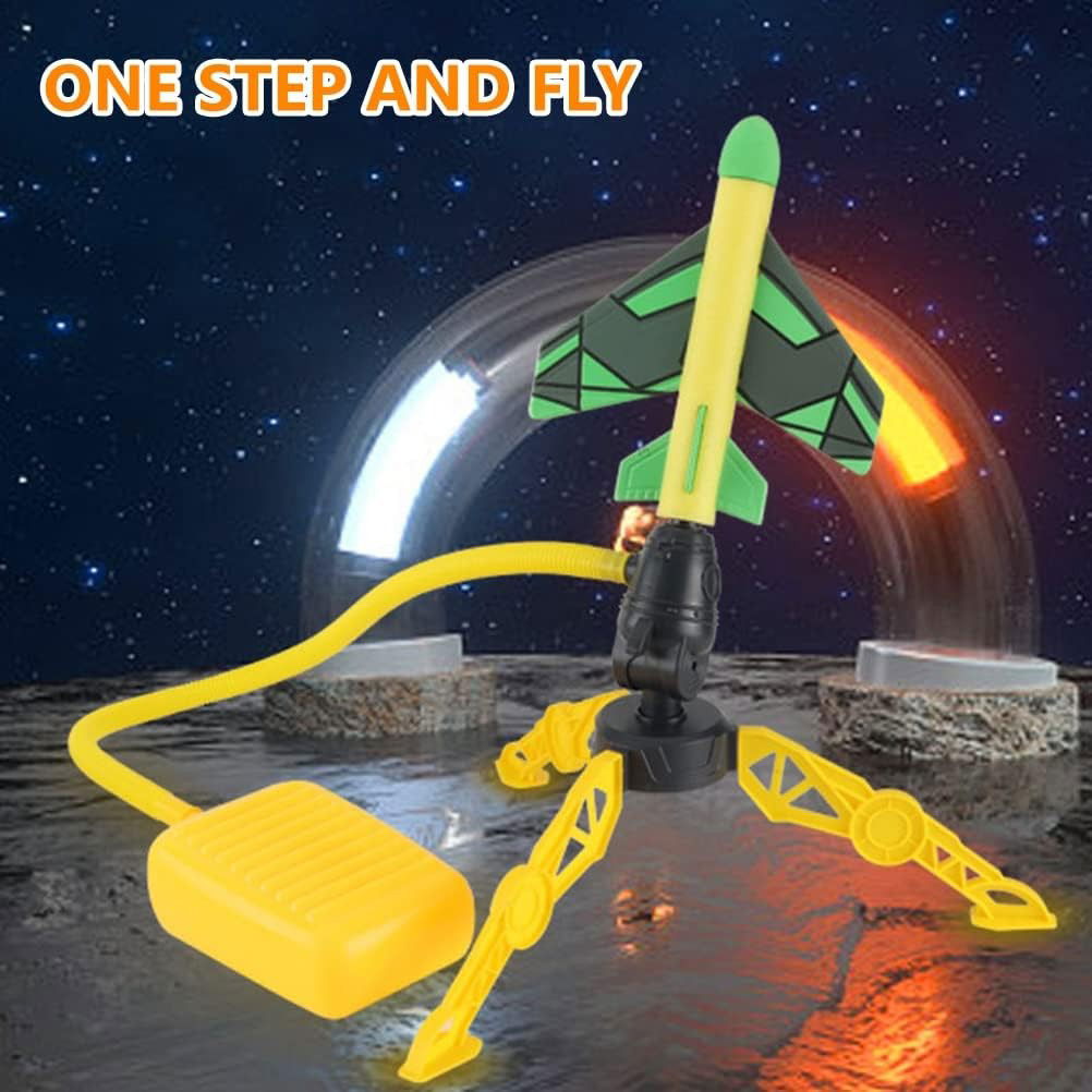 Jucarie pentru Copii, Flippy, Lansator de Rachete cu Piciorul, Un Lansator, 3 Rachete Fara Lumini, 3 Aircrafts, 42x36 cm, Multicolor [8]