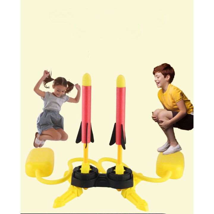 Jucarie pentru copii, lansator rachete cu piciorul, doua lansatoare, 6 rachete cu lumini [3]