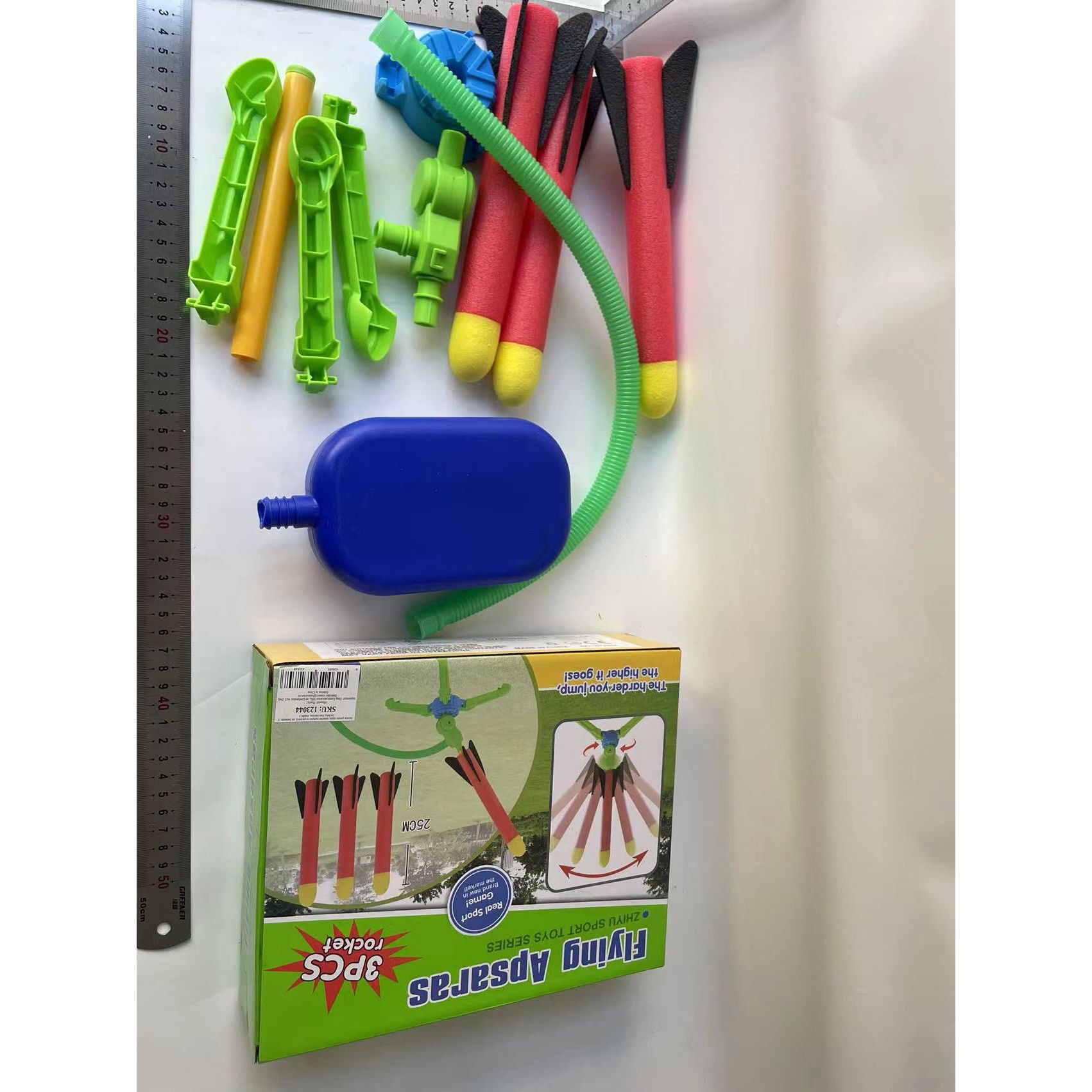 Jucarie pentru copii, lansator rachete cu piciorul, un lansator, 3 rachete, fara lumina, model 2 [4]