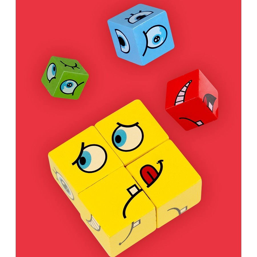 Jucarie Pentru Copii Montessori Flippy, Cub din Lemn, Asamblare Fete, 64 de Carti Distractive, Clepsidra si Clopotel inclus, pentru Baieti si Fete, Varsta +3 ani, Educativ, Cutie din carton, 21 x 21 x [11]