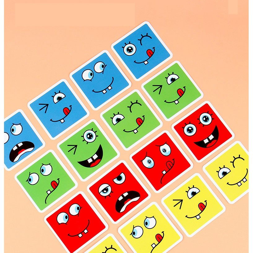 Jucarie Pentru Copii Montessori Flippy, Cub din Lemn, Asamblare Fete, 64 de Carti Distractive, pentru Baieti si Fete, Varsta +3 ani, Educativ, Ambalaj din plastic, 12 x 12 x 3 cm, multicolor [7]