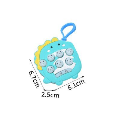 Jucarii Senzoriale, Fidget Toys - Jucarie pentru copii portabila Flippy, joc Gopher, cu lumini si muzica, tip breloc, model dinozaur, material silicon si ABS, albastru