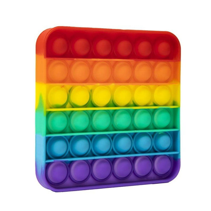 Pop and Flip It - Jucarie Pop it Now &amp;amp; Flip it, Push Bubble Patrat Multicolor Model 5