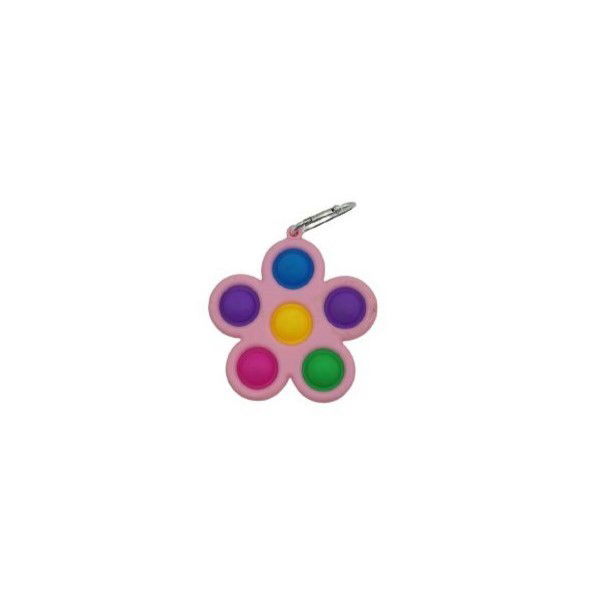 Jucarii Senzoriale, Fidget Toys - Jucarie Push Pop Bubble Fidget, Pop It, breloc antistres, Floare, Multicolor/Roz