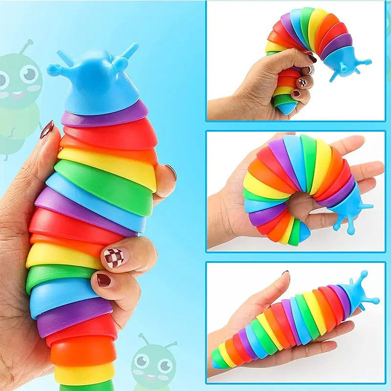 Jucarie Senzoriala Antistres, Flippy, Fidget Toys, Omida Curcubeu, 18.6 cm, Functie de Luminat, +3 Ani, Multicolor [12]