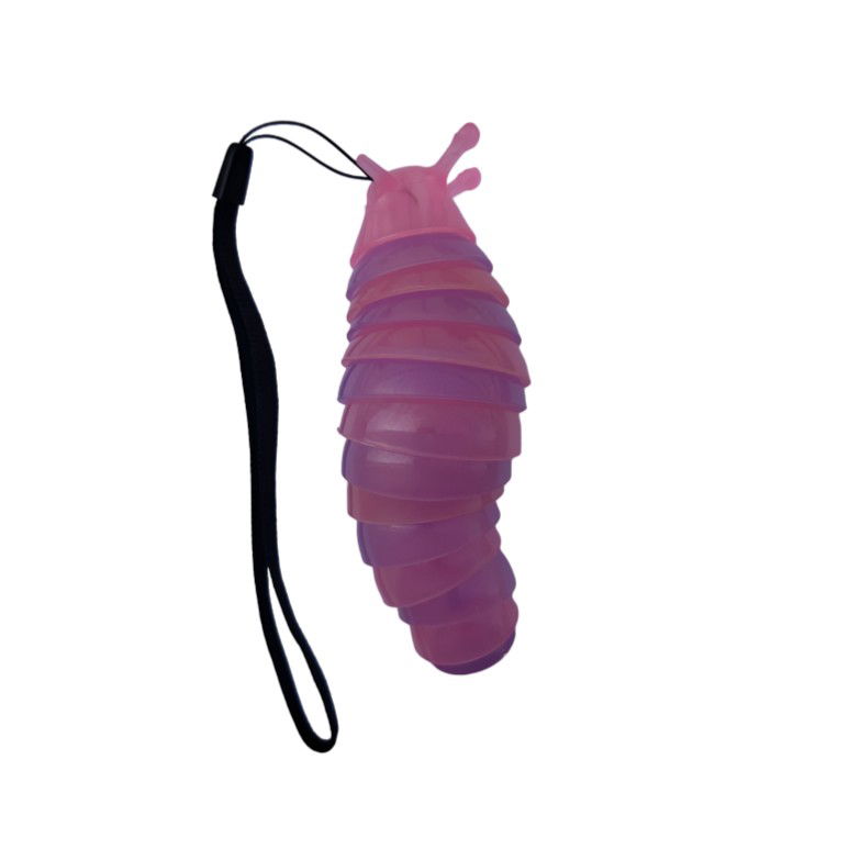 Jucarii Senzoriale, Fidget Toys - Jucarie Senzoriala Antistres, Flippy, Fidget Toys, Omida Curcubeu, 11 cm, +3 Ani, Mov/Roz