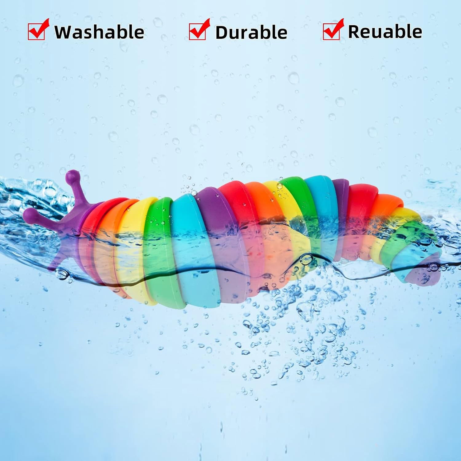 Jucarie Senzoriala Antistres, Flippy, Fidget Toys, Omida Curcubeu, 18.6 cm, Functie de Luminat, +3 Ani, Multicolor [6]