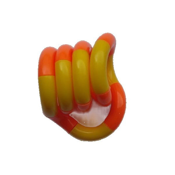 Jucarie Senzoriala Antistres, Flippy, Fidget Twist, cu Miscari Infinite de Decompresie, 2 Culori, Galben/Portocaliu, + 3 ani [3]