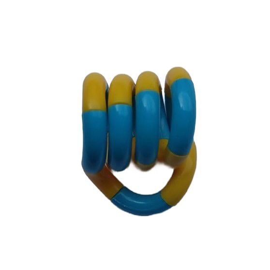 Jucarie Senzoriala Antistres, Flippy, Fidget Twist, cu Miscari Infinite de Decompresie, 2 Culori, Galben/Albastru, + 3 ani [4]