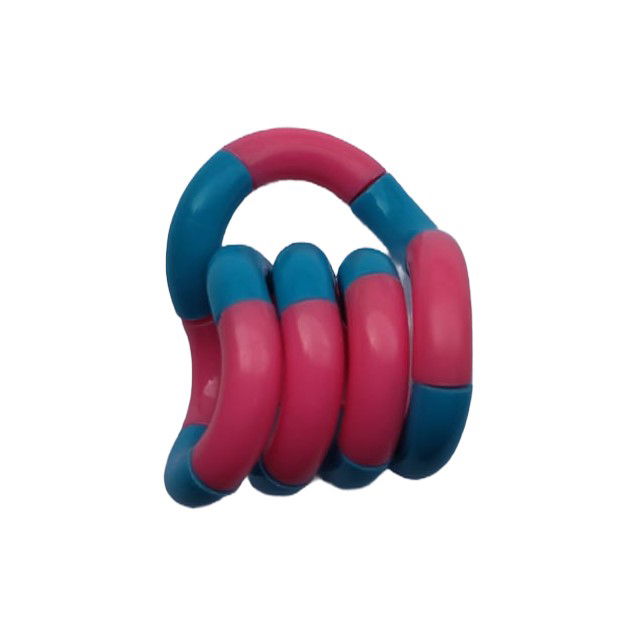 Jucarii Senzoriale, Fidget Toys - Jucarie Senzoriala Antistres, Flippy, Fidget Twist, cu Miscari Infinite de Decompresie, 2 Culori, Roz/Albastru, + 3 ani