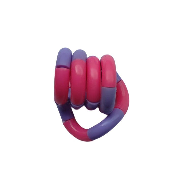 Jucarii Senzoriale, Fidget Toys - Jucarie Senzoriala Antistres, Flippy, Fidget Twist, cu Miscari Infinite de Decompresie, 2 Culori, Roz/Mov, + 3 ani