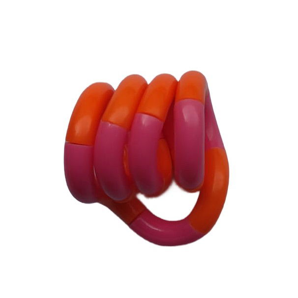 Jucarii Senzoriale, Fidget Toys - Jucarie Senzoriala Antistres, Flippy, Fidget Twist, cu Miscari Infinite de Decompresie, 2 Culori, Portocaliu/Roz, + 3 ani