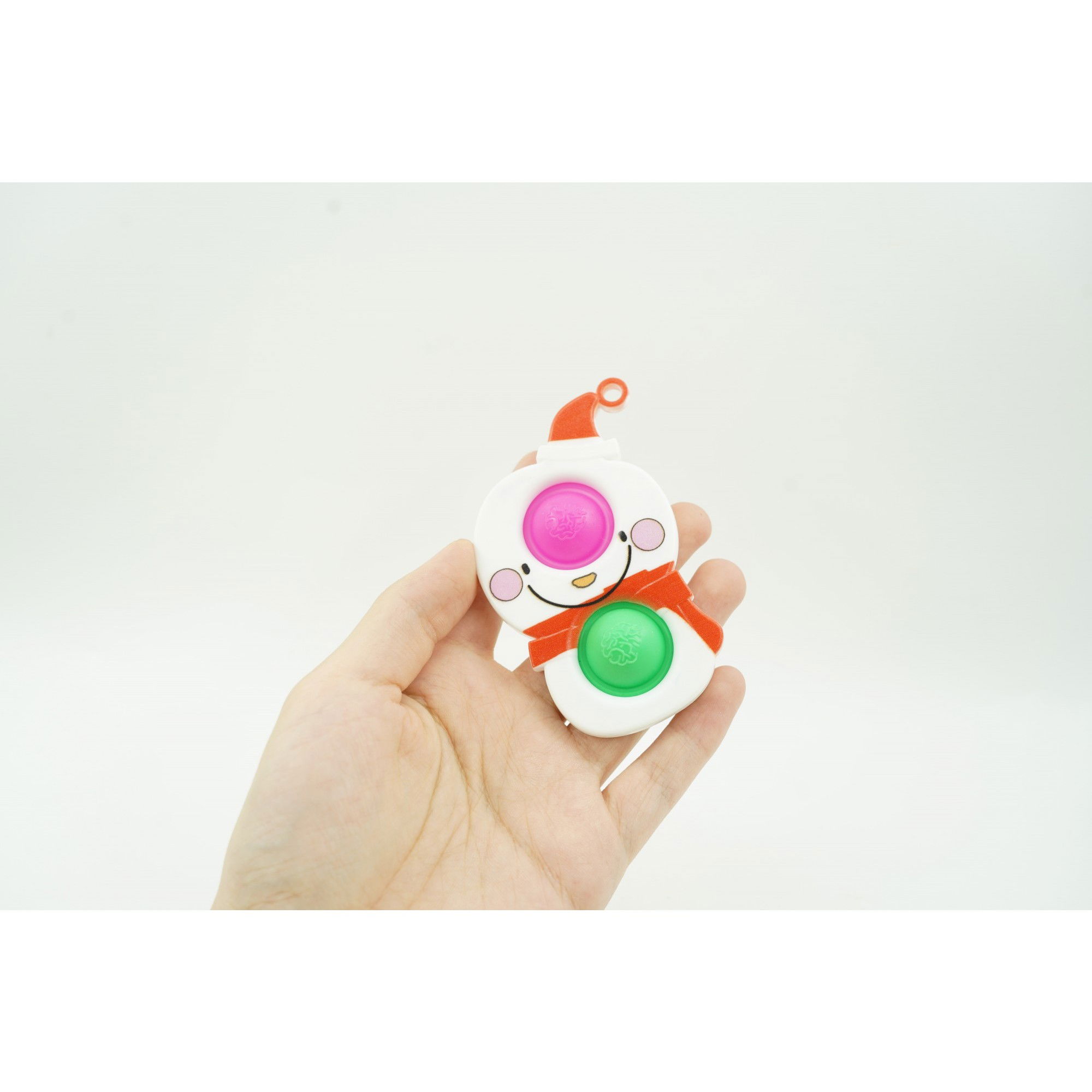 Jucarie senzoriala antistres, Simple Dimple, Breloc cu 2 bulinute, Om de zapada, Multicolor [3]