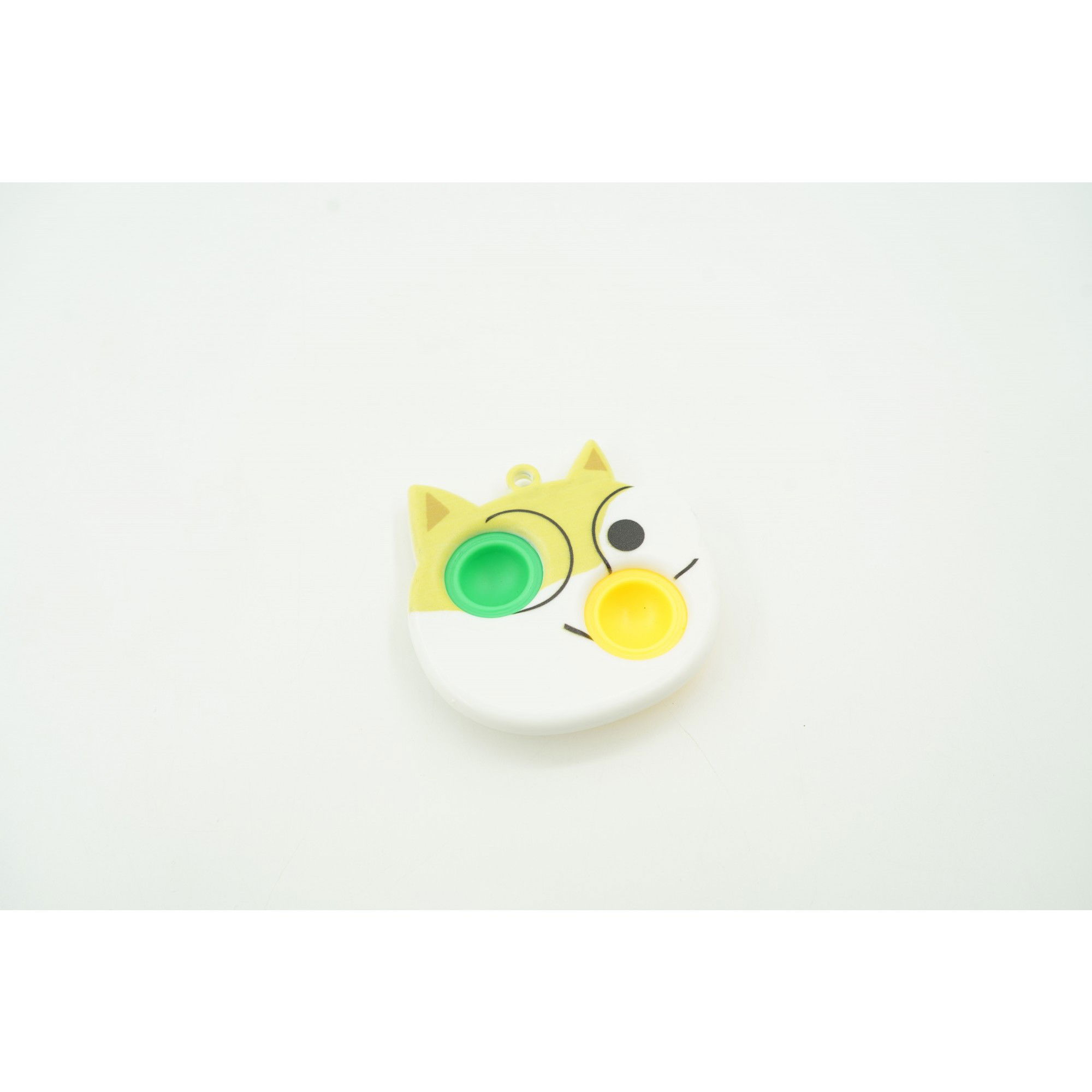 0 - 10 LEI - Jucarie senzoriala antistres, Simple Dimple, Breloc cu 2 bulinute, Pisicuta, Multicolor