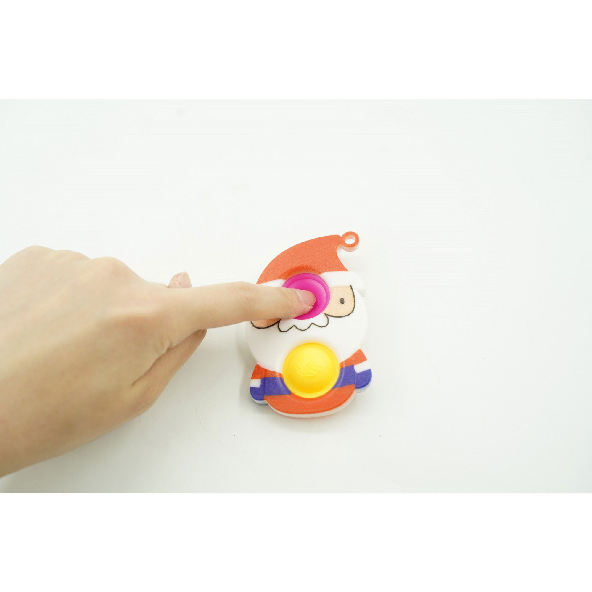 Jucarie senzoriala antistres, Simple Dimple, Breloc cu 2 bulinute, Mos Craciun, Multicolor [3]